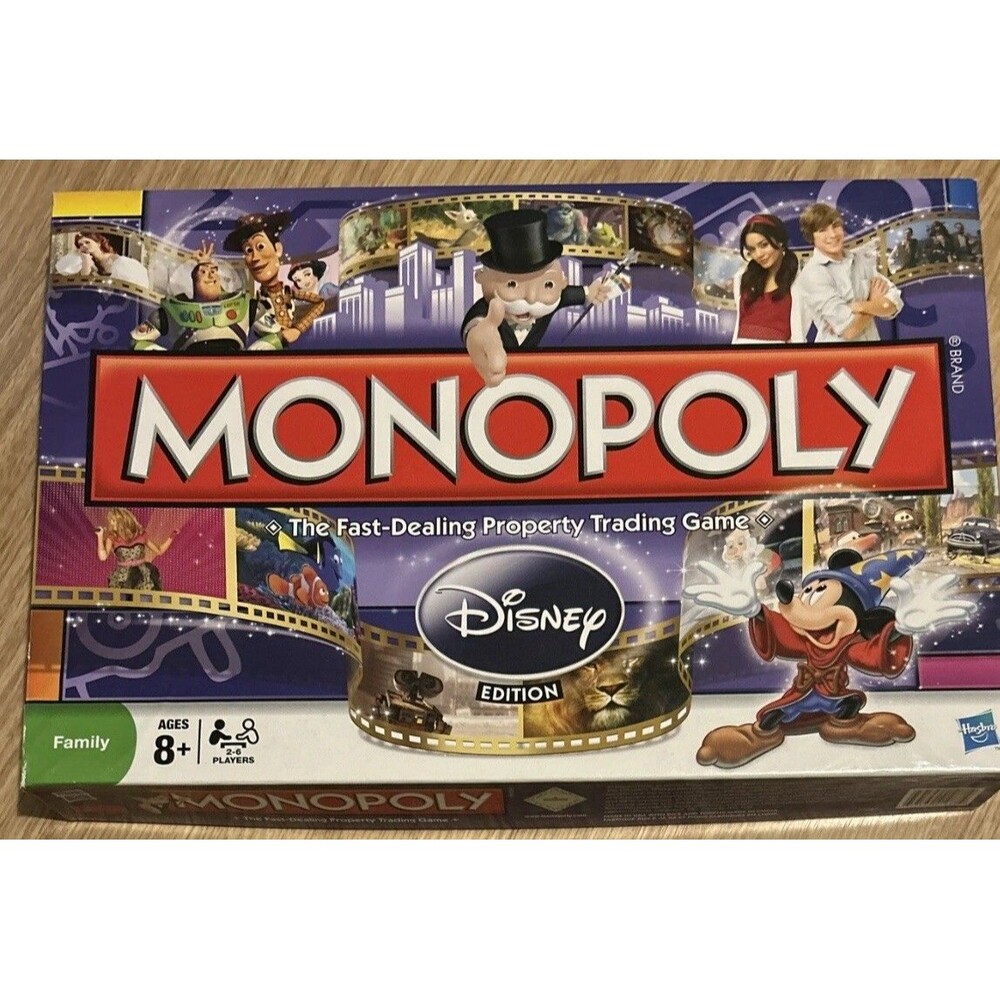 100% COMPLETE Monopoly Disney Edition 2009 Golden Tinker-Bell Hasbro New Read